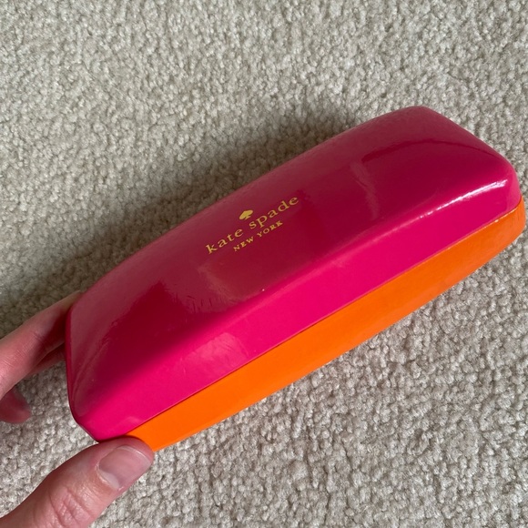 Kate Spade Hard Shell Eyeglass Case Pink and Orange - Picture 4 of 10